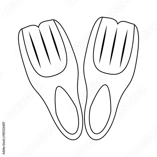 Diving fins isolated