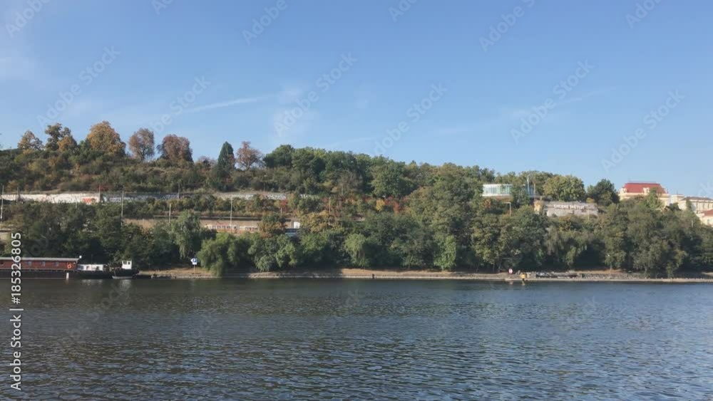 Boat Cruising on Vltava river in Prague Boat Cruising on Vltava river in Prague