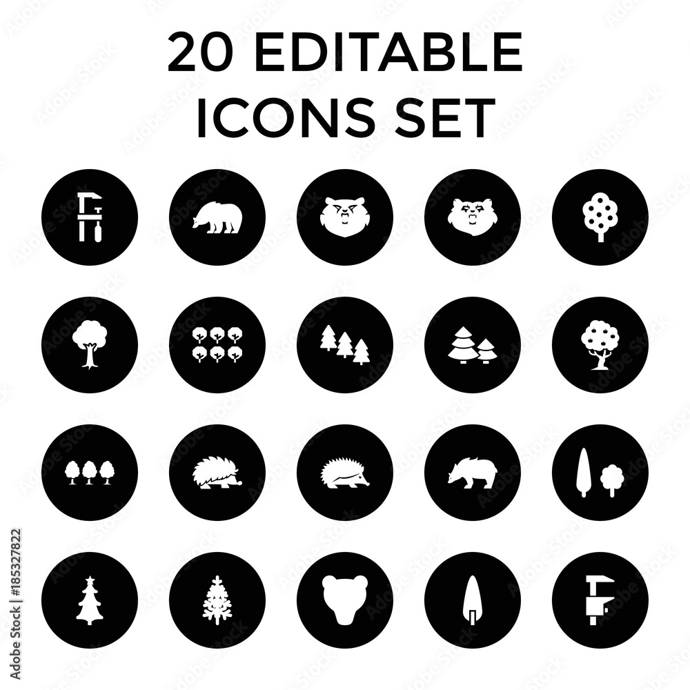 Forest icons. set of 20 editable filled forest icons Forest icons. set of 20 editable filled forest icons