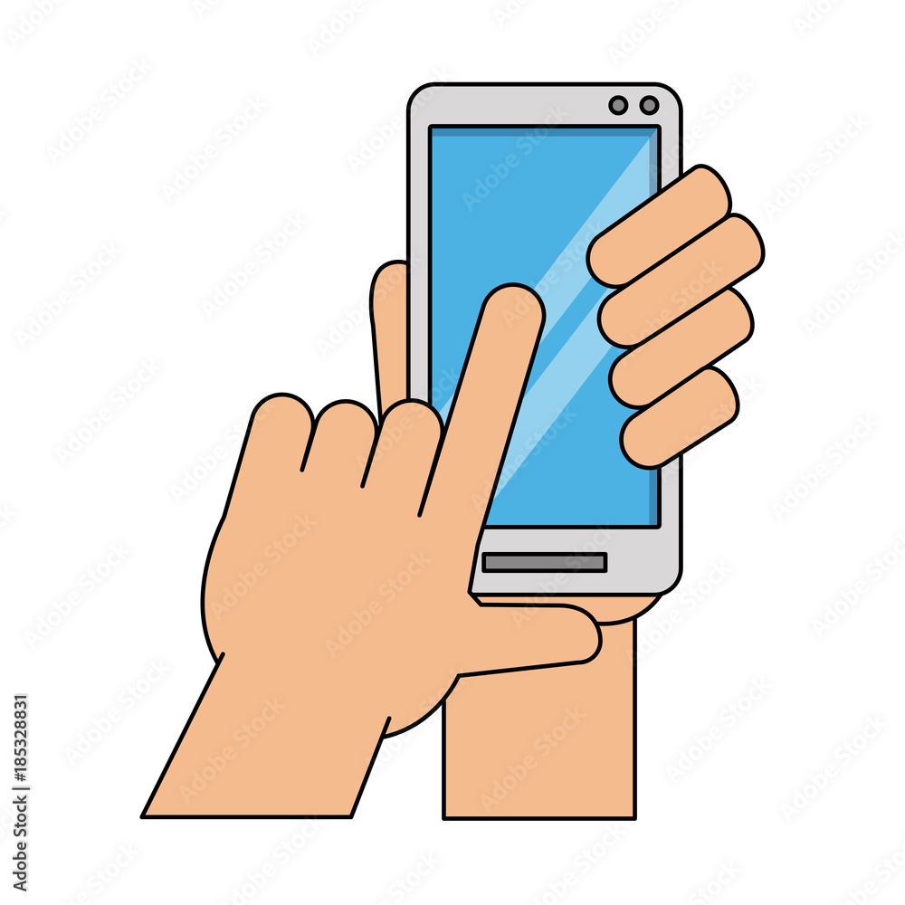 Hand with smartphone