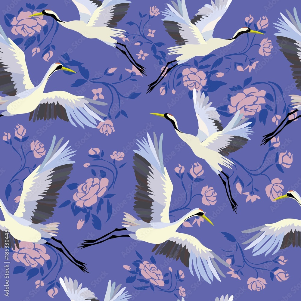 crane, pattern, vector, illustration crane, pattern, vector, illustration