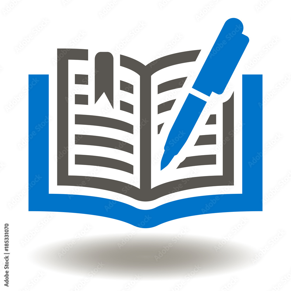 Book Pen Icon Vector. Education Illustration. Learning Logo Symbol. Stock  Vector