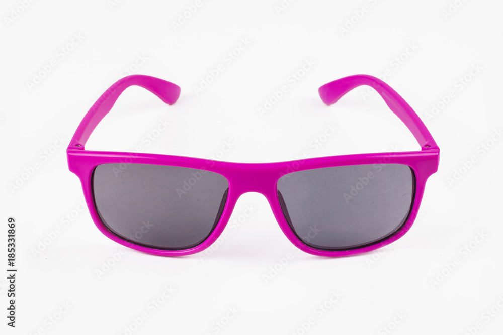 isolated pink faishon sunglasses on white background isolated pink faishon sunglasses on white background