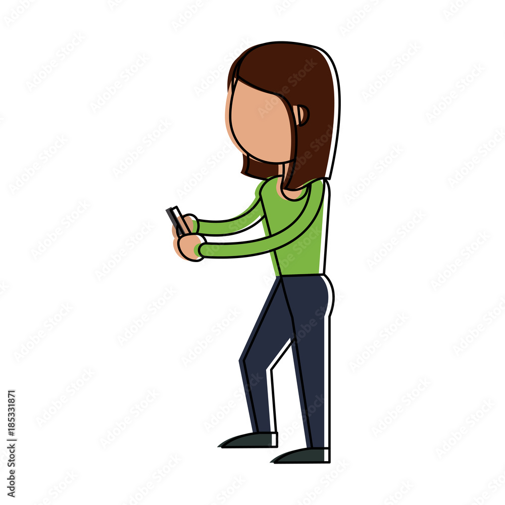 Woman with smartphone icon vector illustration graphic design Woman with smartphone icon vector illustration graphic design