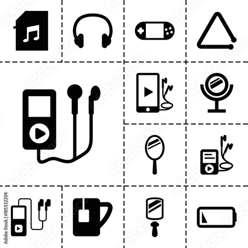 Portable icons. set of 13 editable filled portable icons