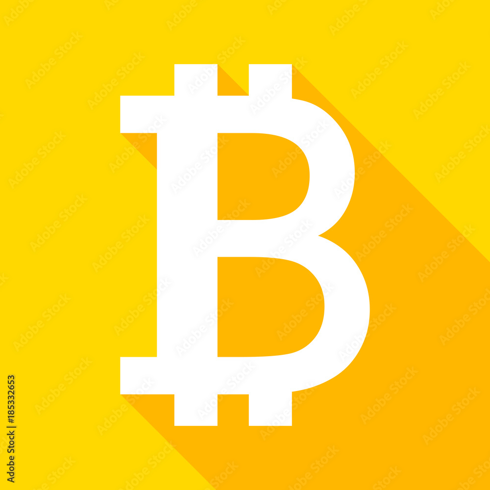 Fototapeta premium Bitcoin background with long shadow