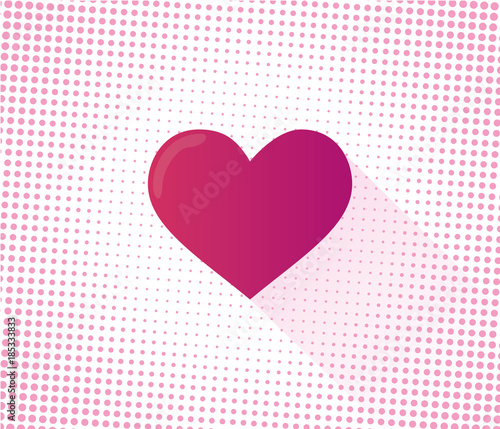 love heart shape pink blossom valentine with halftone pink background