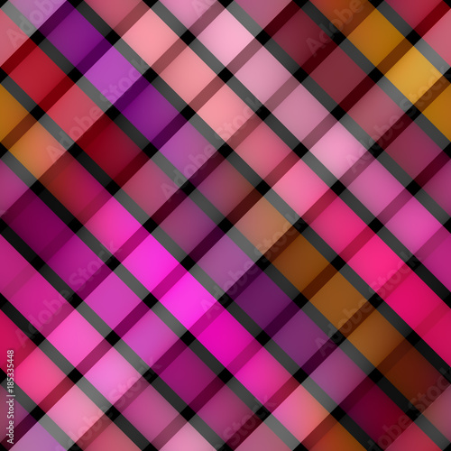 Multicolor Gradient Rectangles Grid. Seamless Black and White Pattern.