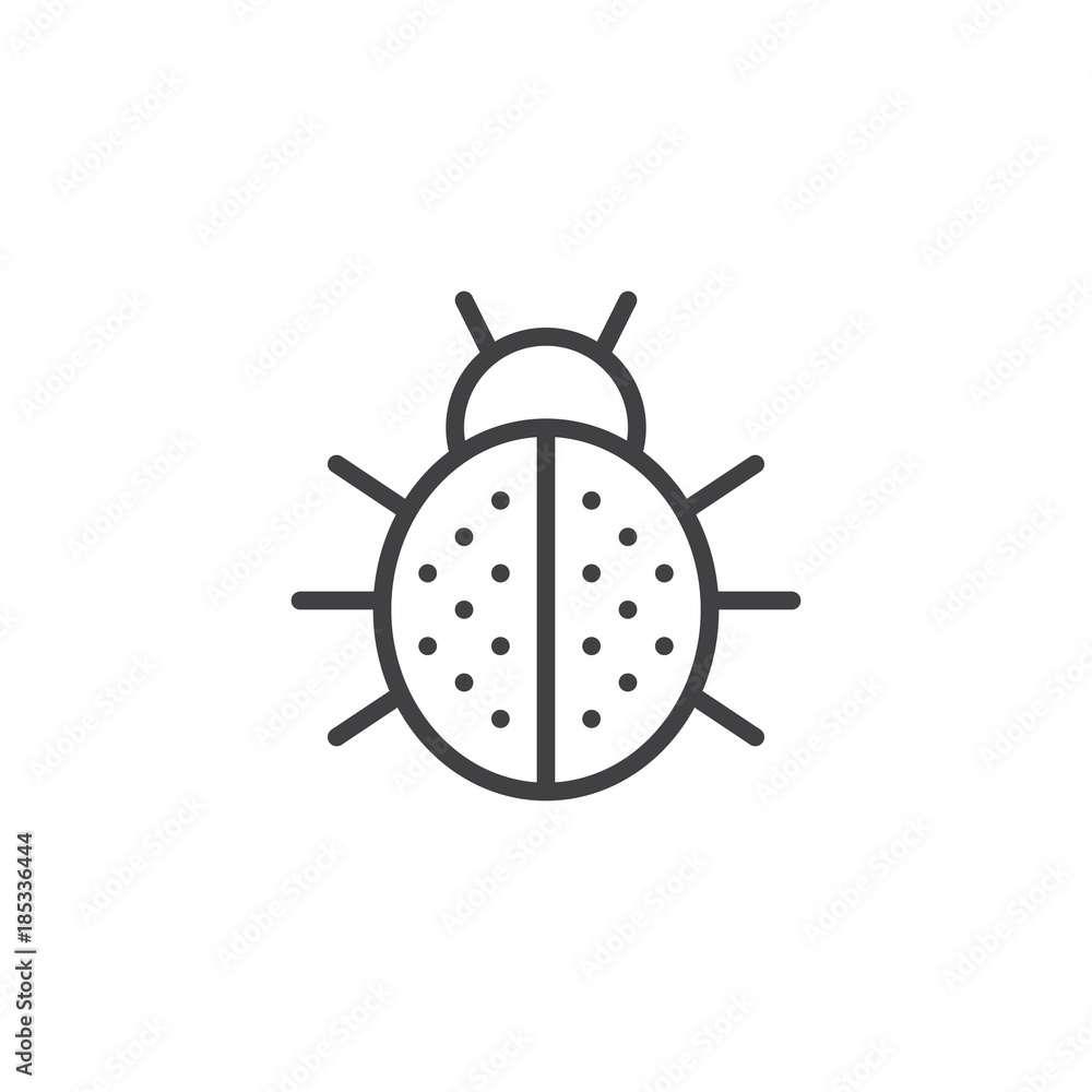 Ladybug animal line icon, outline vector sign, linear style pictogram isolated on white. Ladybird symbol, logo illustration. Editable stroke Ladybug animal line icon, outline vector sign, linear style pictogram isolated on white. Ladybird symbol, logo illustration. Editable stroke