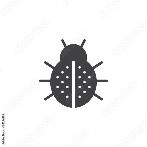 Ladybug animal icon vector, filled flat sign, solid pictogram isolated on white. Ladybird symbol, logo illustration.
