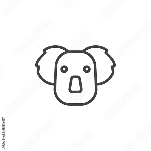 Photography Koala head line icon, outline vector sign, linear style pictogram isolated on white