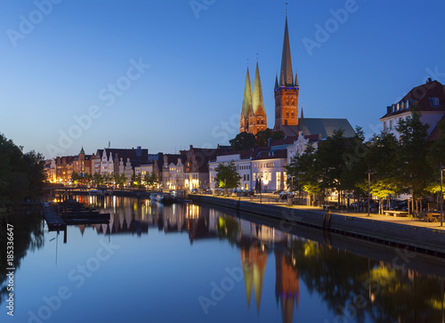 Lübeck on Trave river