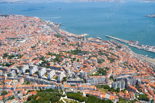 Fototapeta Naklejka Na Ścianę i Meble -  The air view of Lapa district of Lisbon.  Portugal