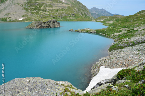 Россия, Западный Кавказ, Имеретинское озеро в Кавказском биосферном заповеднике в августе