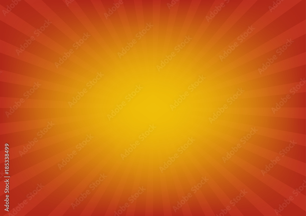 Orange Sun Rays Vector Sunburst On Red Color Background Vector Illustration Background Design Stock Vector Adobe Stock