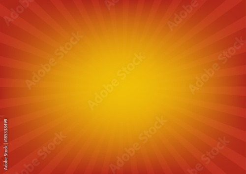Orange sun rays vector, sunburst on red color background. Vector illustration background design.