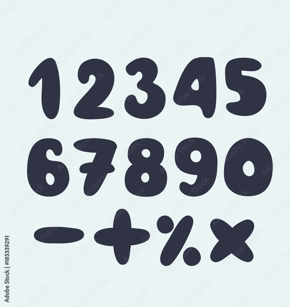 Figures, numbers. Set of numbers. Vector illustration