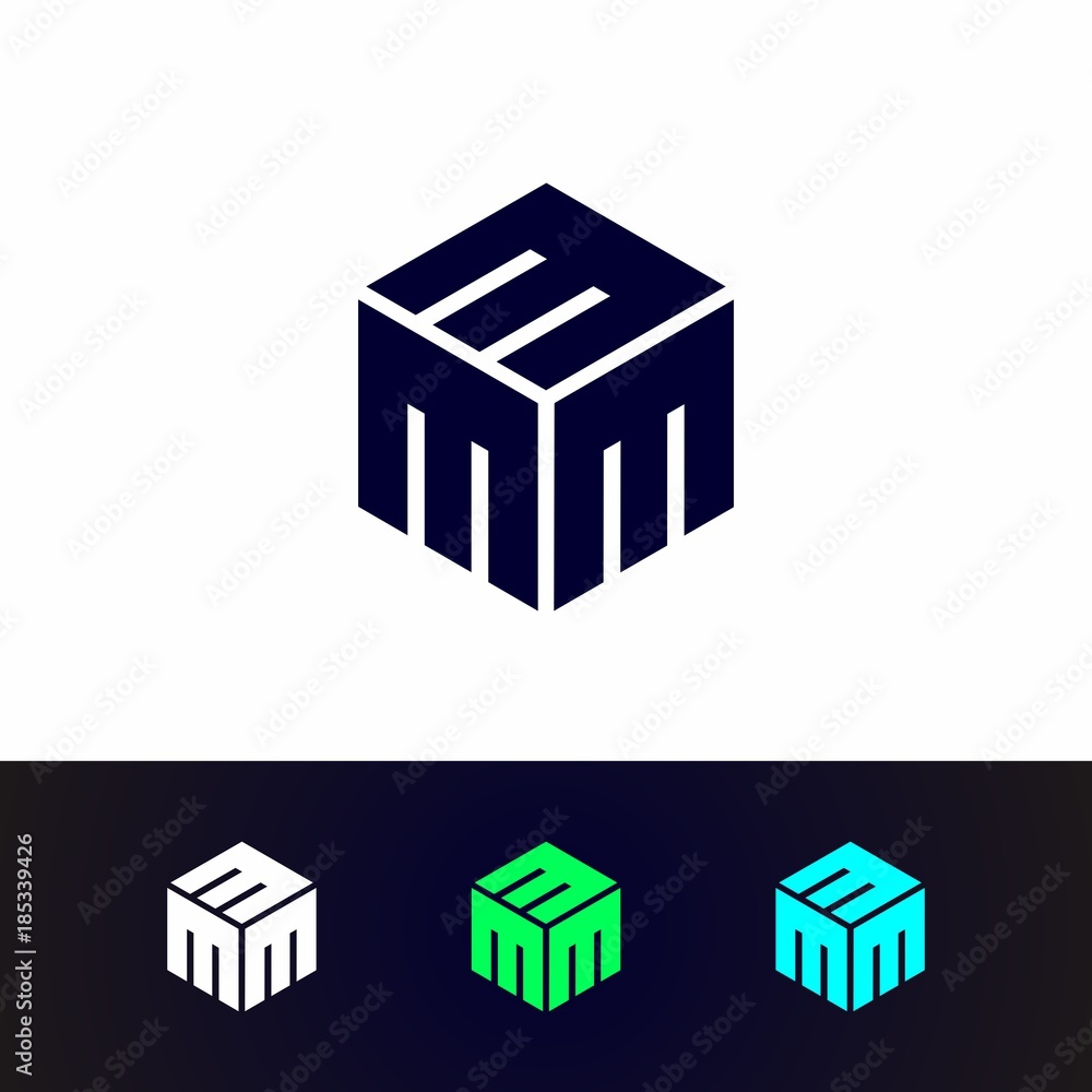 cube, company, alphabet logo design with nice shape and nice color