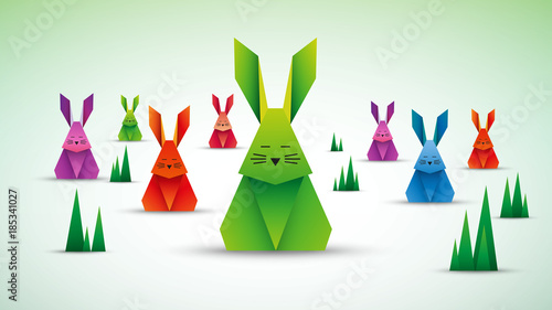 króliki origami wektor
