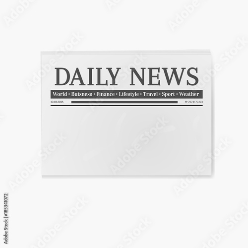 Blank newspaper. Daily news page template illustration