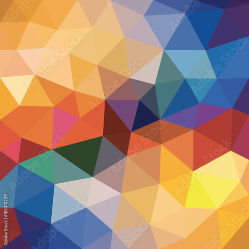 Triangle mosaic low polygonal abstract background. Vector illustration. Colorful polygon gradient futuristic square pattern.
