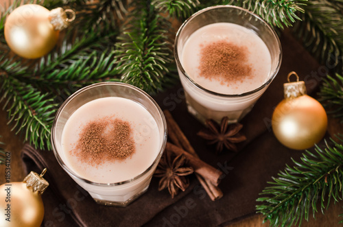 Homemade Eggnog Cocktail for Christmas Eve.