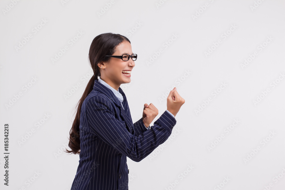 successful, excited, happy asian business woman successful, excited, happy asian business woman