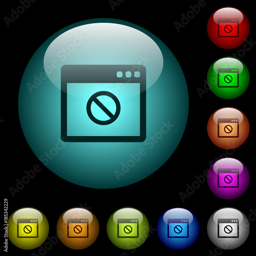 Disabled application icons in color illuminated glass buttons