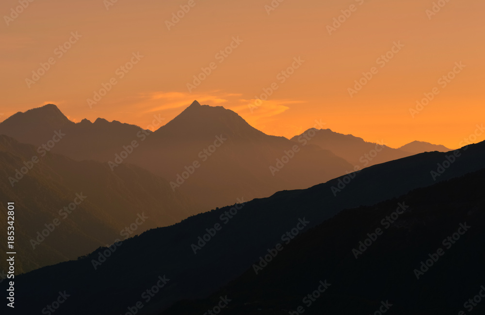 An Evening View Of Himalaya , India