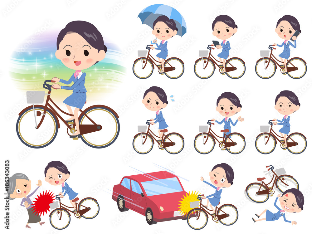 Cabin attendant blue women_city bicycle Cabin attendant blue women_city bicycle