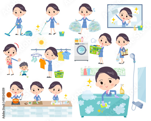 Cabin attendant blue women_housekeeping