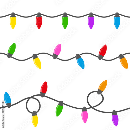 Garland glowing seamless pattern