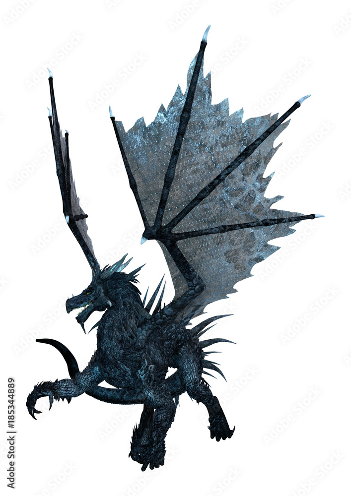 Fototapeta premium 3D Rendering Fantasy Dragon on White