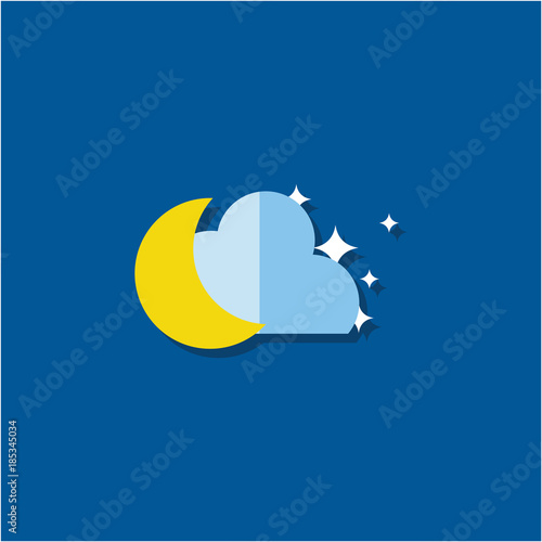 Night Weather Icon Vector Template Design