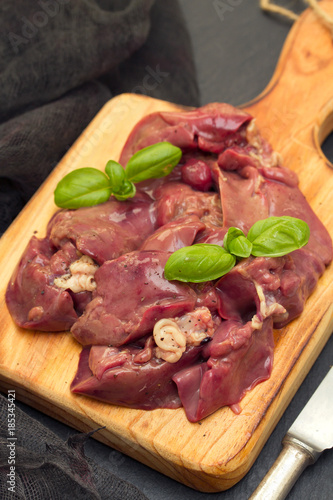 raw chicken liver with black pepper