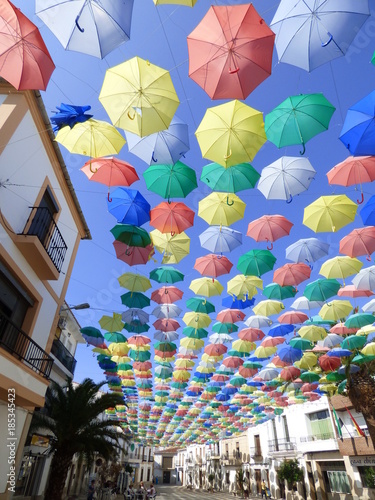 Paraguas de Malpartida de Caceres en Extremadura,España photo