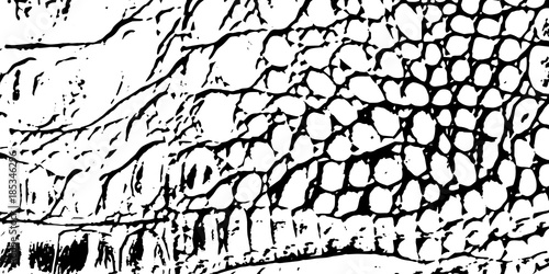 Leather grimy grunge background. Retro texture, leather cushion. Black paint. Background of crocodiles of the skin. Rough wild filled, covering your design for aging. EPS10 vector