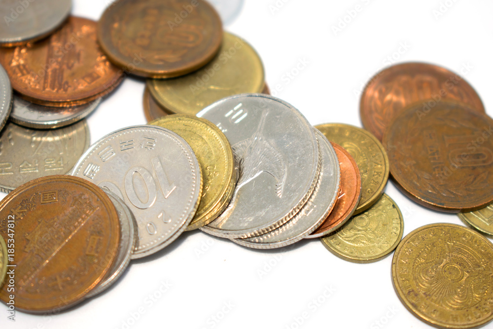 A photo of a large number of coins of different states. A photo of a large number of coins of different states.