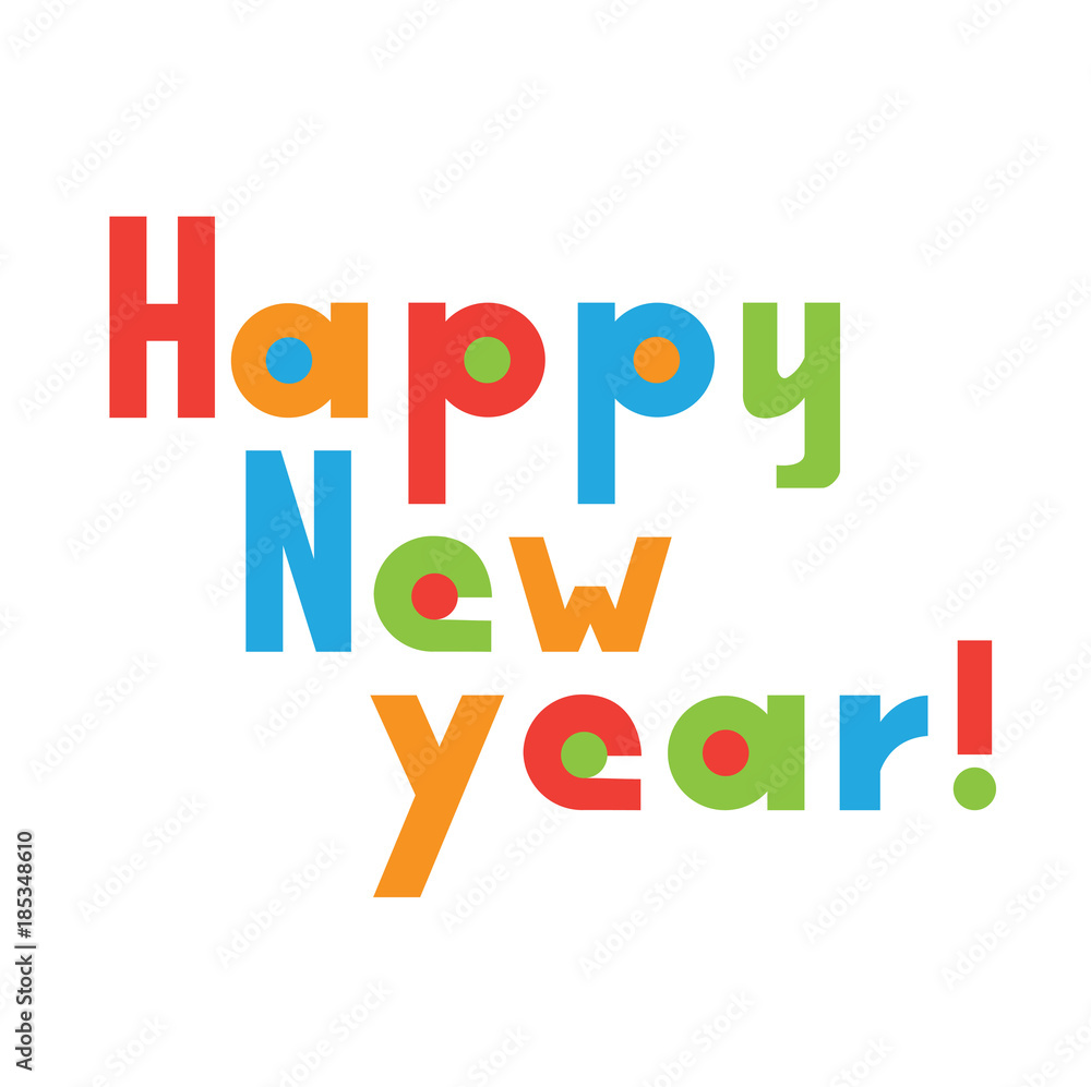 Vector illustration of Happy New Year letter isolated on white background