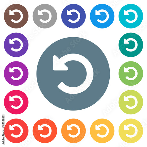 Undo changes flat white icons on round color backgrounds