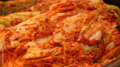 Fresh kimchi in detail.
