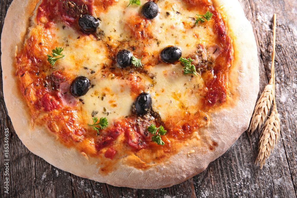 homemade pizza with cheese and olive homemade pizza with cheese and olive