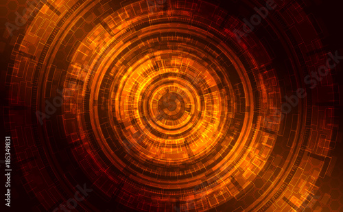 Abstract dark shining technical background (gold, orange, braun )