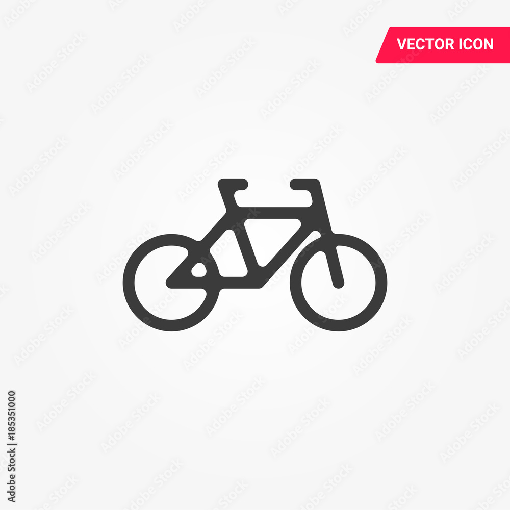 bicycle icon. Simple filled bicycle vector icon. On white background.