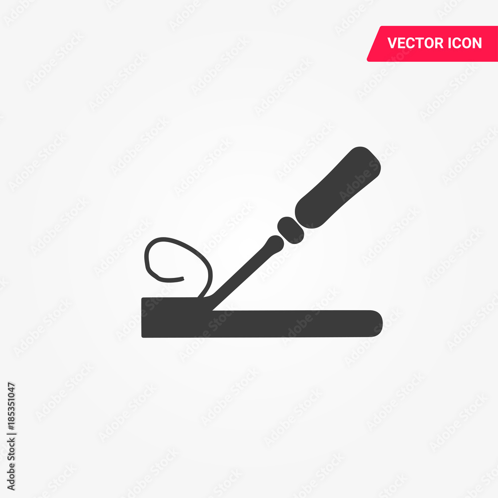 Chisel icon in monochrome style isolated on white background. Sawmill and timber symbol stock vector illustration. Chisel icon in monochrome style isolated on white background. Sawmill and timber symbol stock vector illustration.