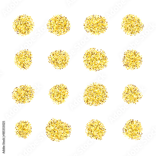 Gold glitter design elements