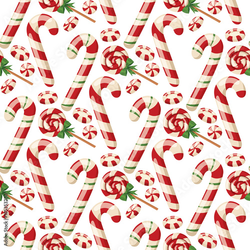 Christmas striped peppermint candies food and desserts holiday decoration xmas sweet celebration vector traditional festive winter homemade dish.