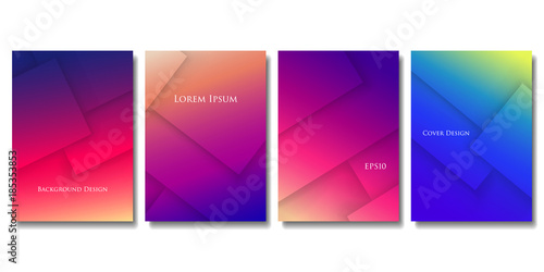 Set of Vector Colorful Brochure Templates. Abstract Three Dimensional Texture with Gradient Effect. Applicable for Web Background, Banners, Posters and Fliers.