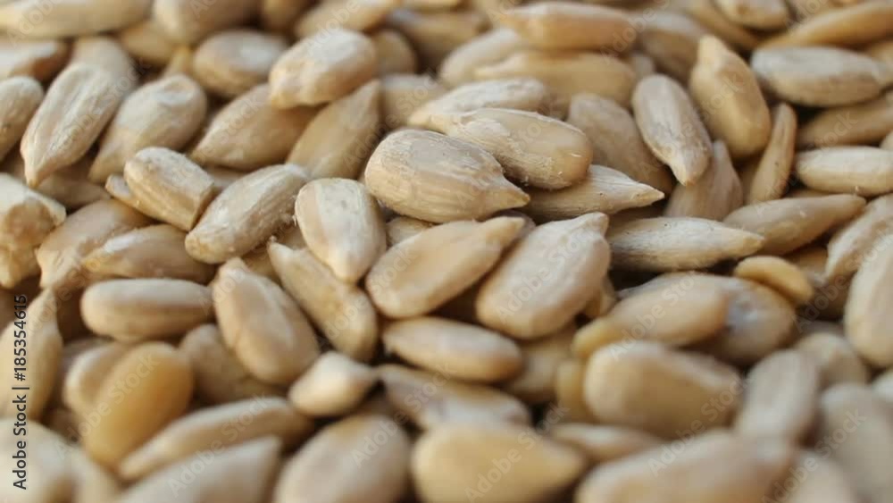Background of Sunflower Seeds rotating close up Background of Sunflower Seeds rotating close up