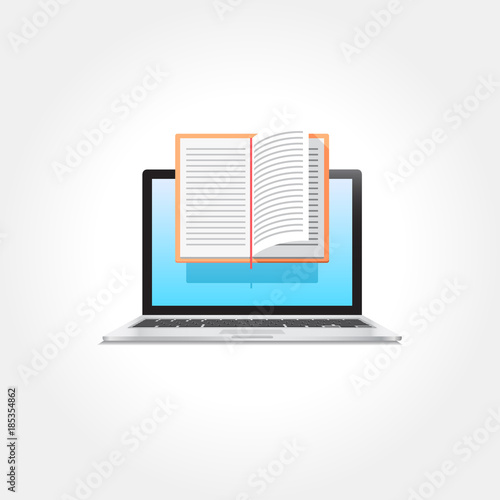 Laptop Book Education & E-Learning Icon